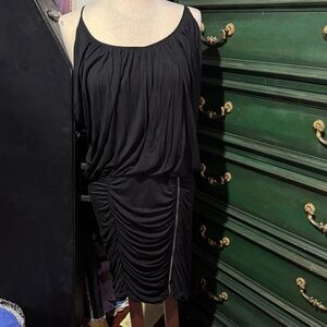 BCBGMaxAzria Black Draped Mini Dress